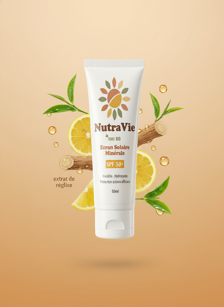 Écran Solaire Minéral SPF50+ Nutravie, étape 2 du rituel hydratant et protecteur, Maroc